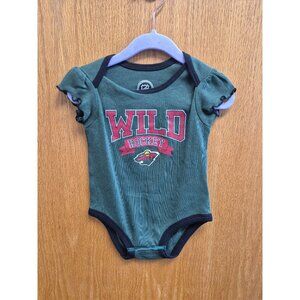 Minnesota Wild Baby Onesie 6-9 M NHL Licensed Green & Black Cotton